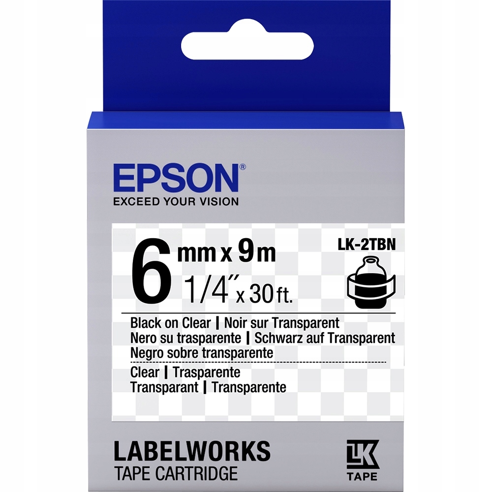 Taśma oryginał Epson LK-2TBN 6mm 9M C53S652004