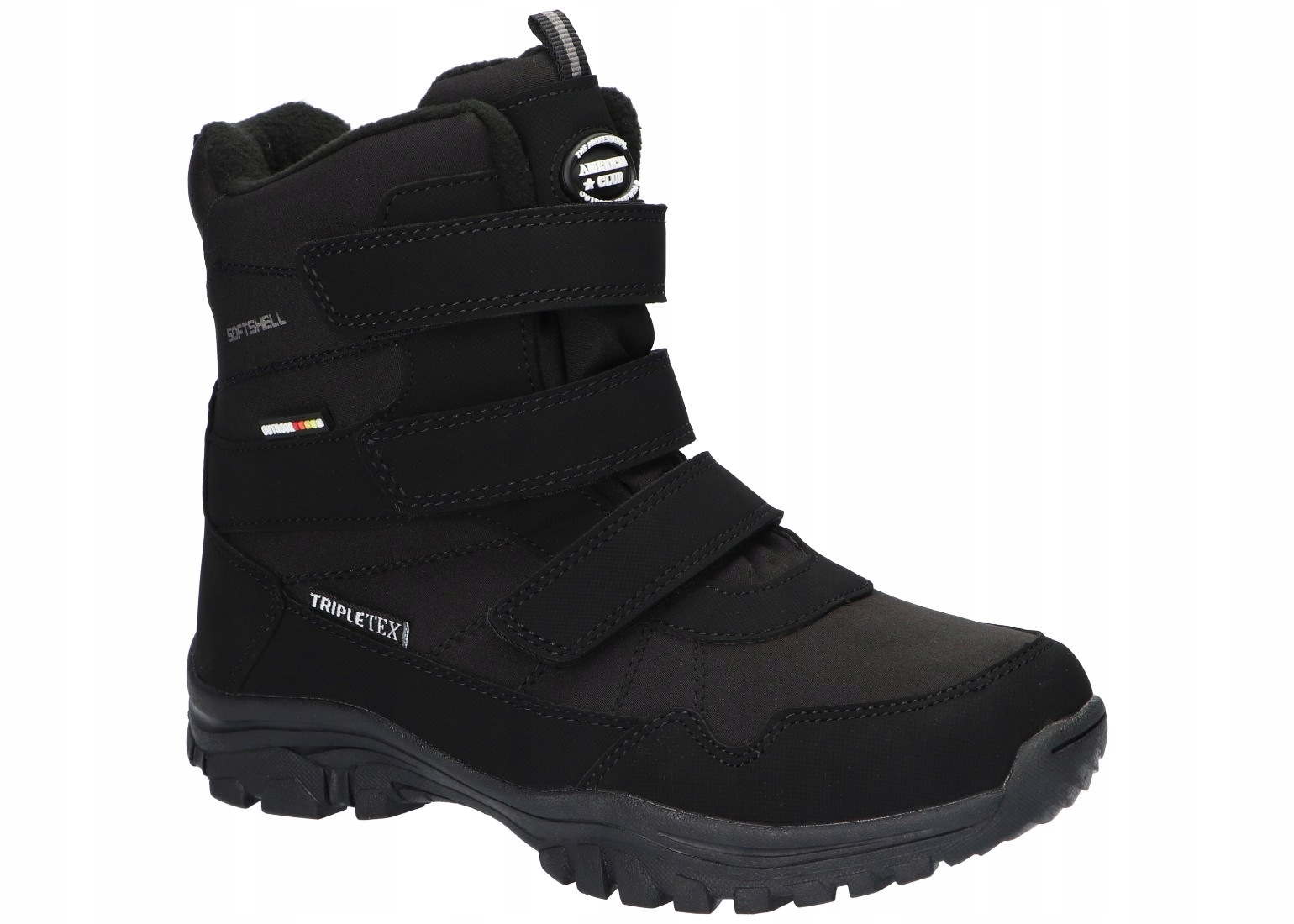 American Club SN65 Zateplené Trapery Zimní Boty Sněhule Na Suchý Zip Blk 41