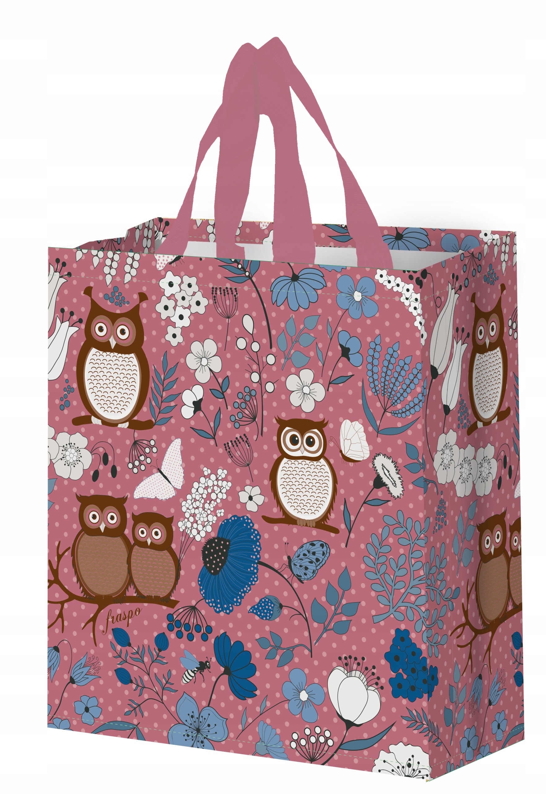 Torba wielokrotnego użytku 14l tworzywo sztuczne SÓWKI fioletowe