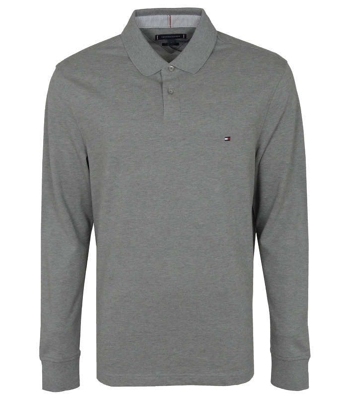 Tommy Hilfiger pánské polo s dlouhým rukávem, šedé, XL