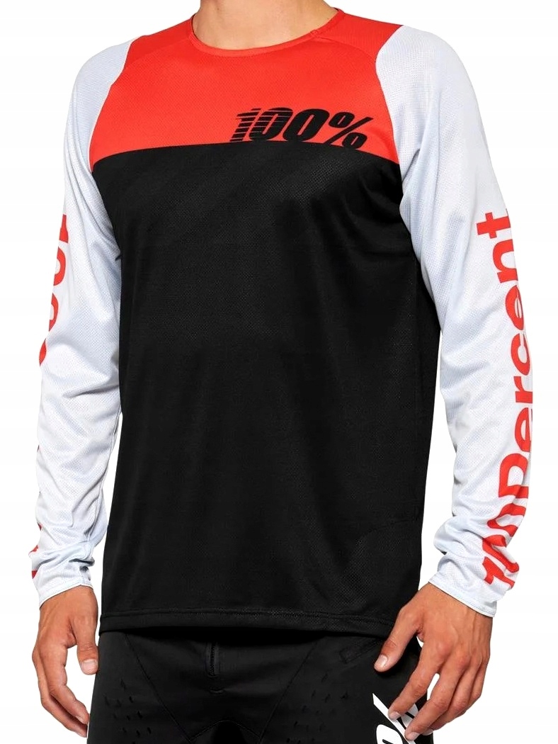 Koszulka 100% R-core Am Dh Black Red L %%%%