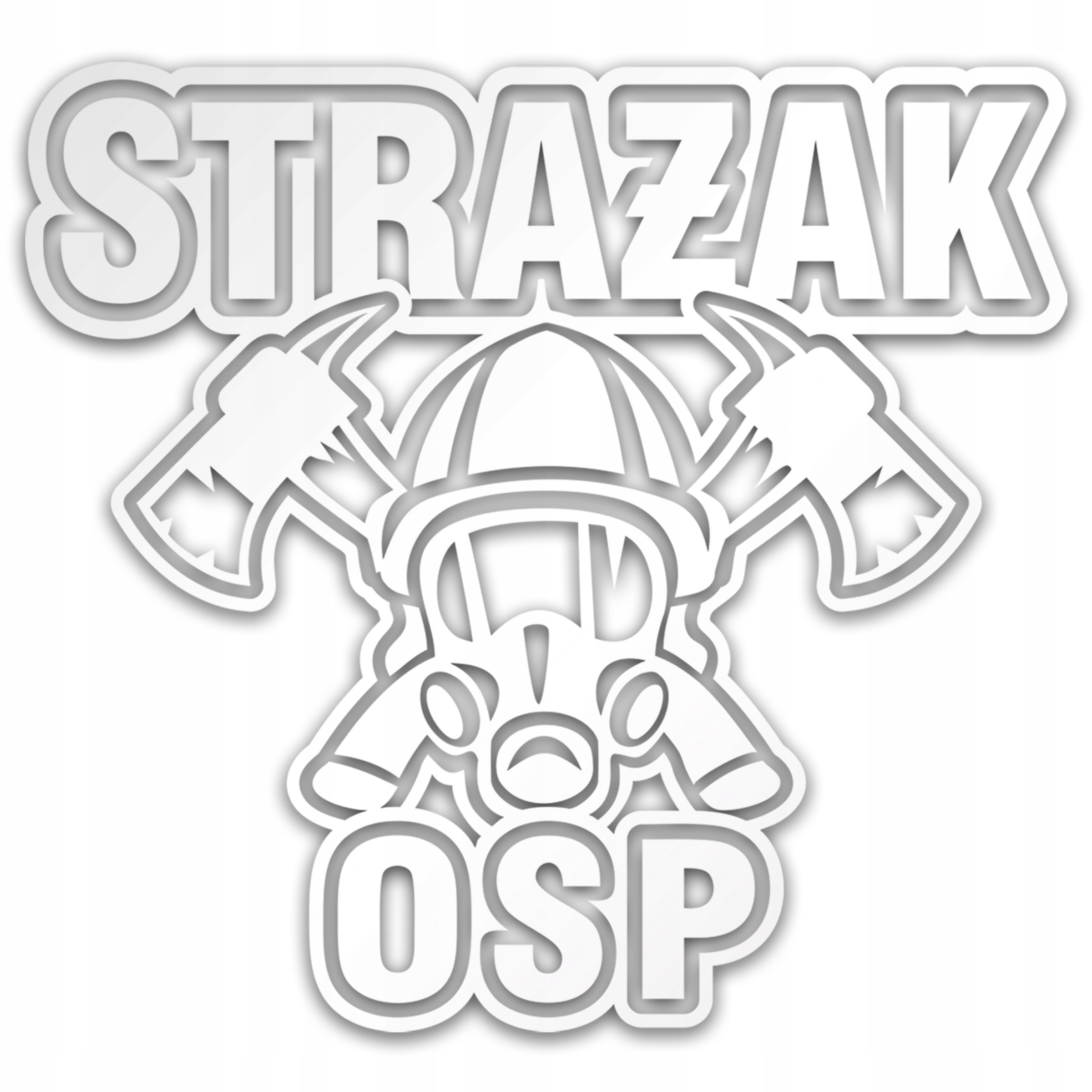 

Srebrna odblaskowa nalepka na auto Straż Osp