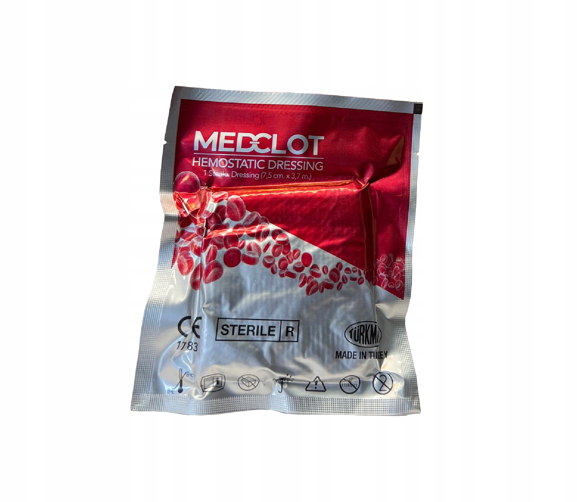 

Opatrunek hemostatyczny 7.5cm x 370 cm Medclot
