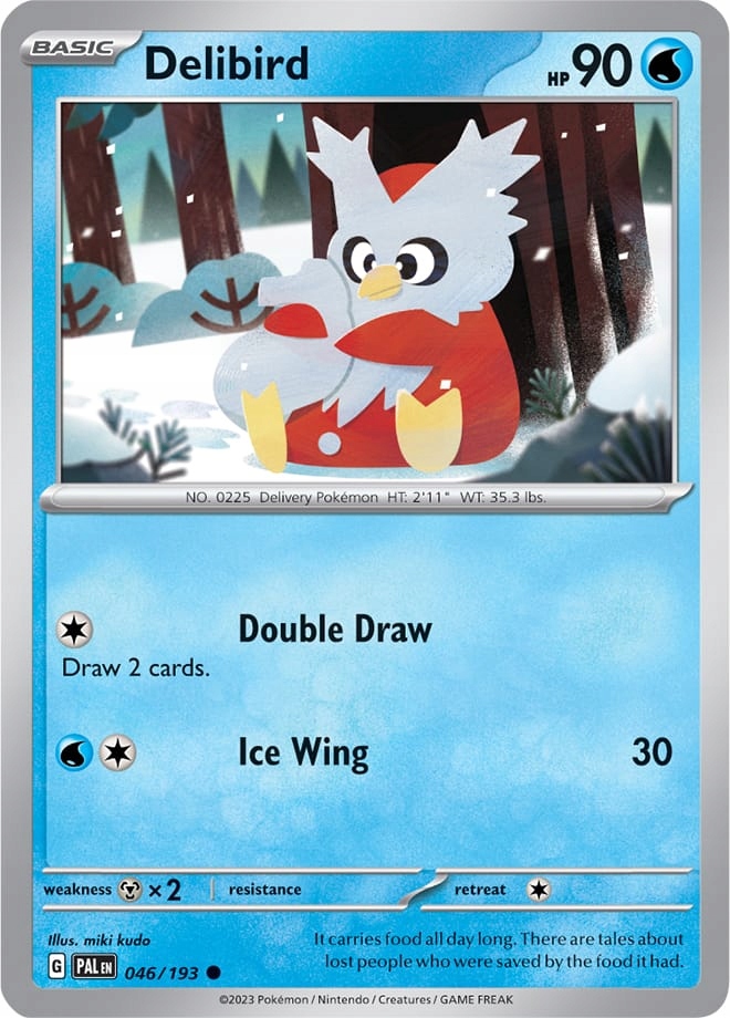 Pokemon Delibird Reverse Holo Foil SV02 Pal 046