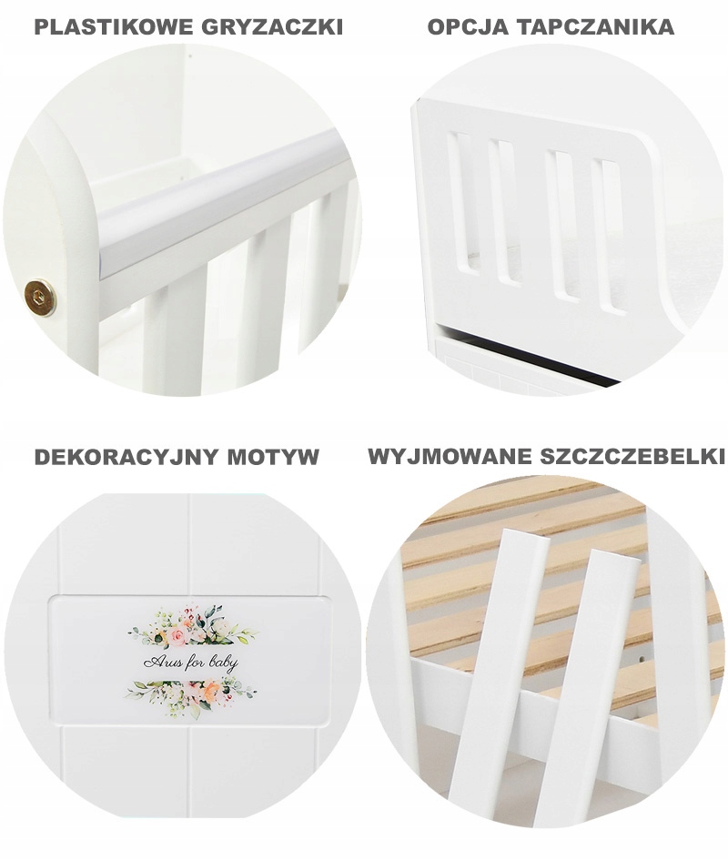 ŁÓŻECZKO BIAŁE Z SZUFLADĄ TAPCZANIK BLANKA % Długość 120 cm