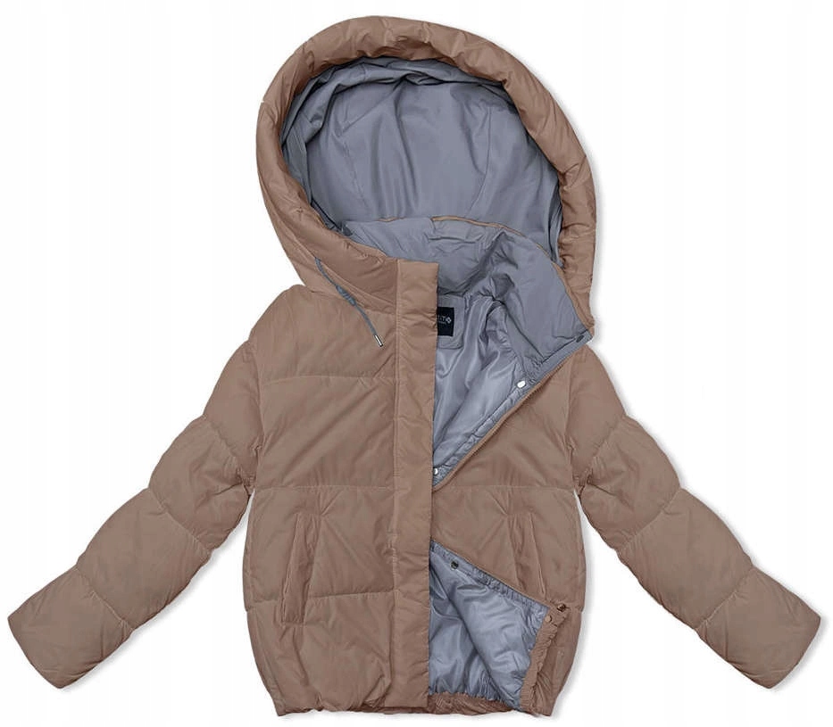 Volná Bunda S Kapucí 3096 C. Béžová XXL (44)