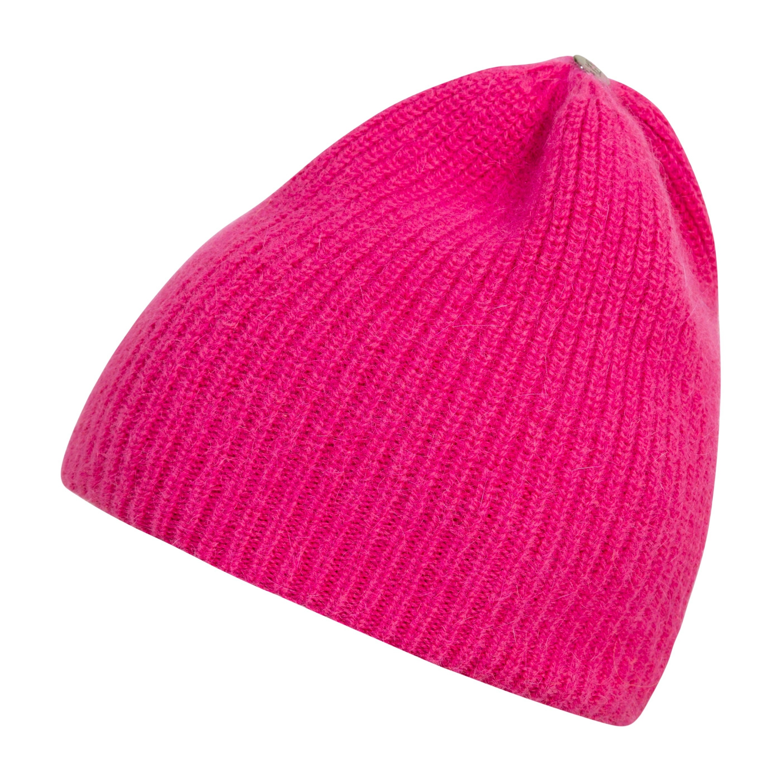 Milá Lehká polská čepice dámská vlněná angora Loman Mistyii růžová Fuksja