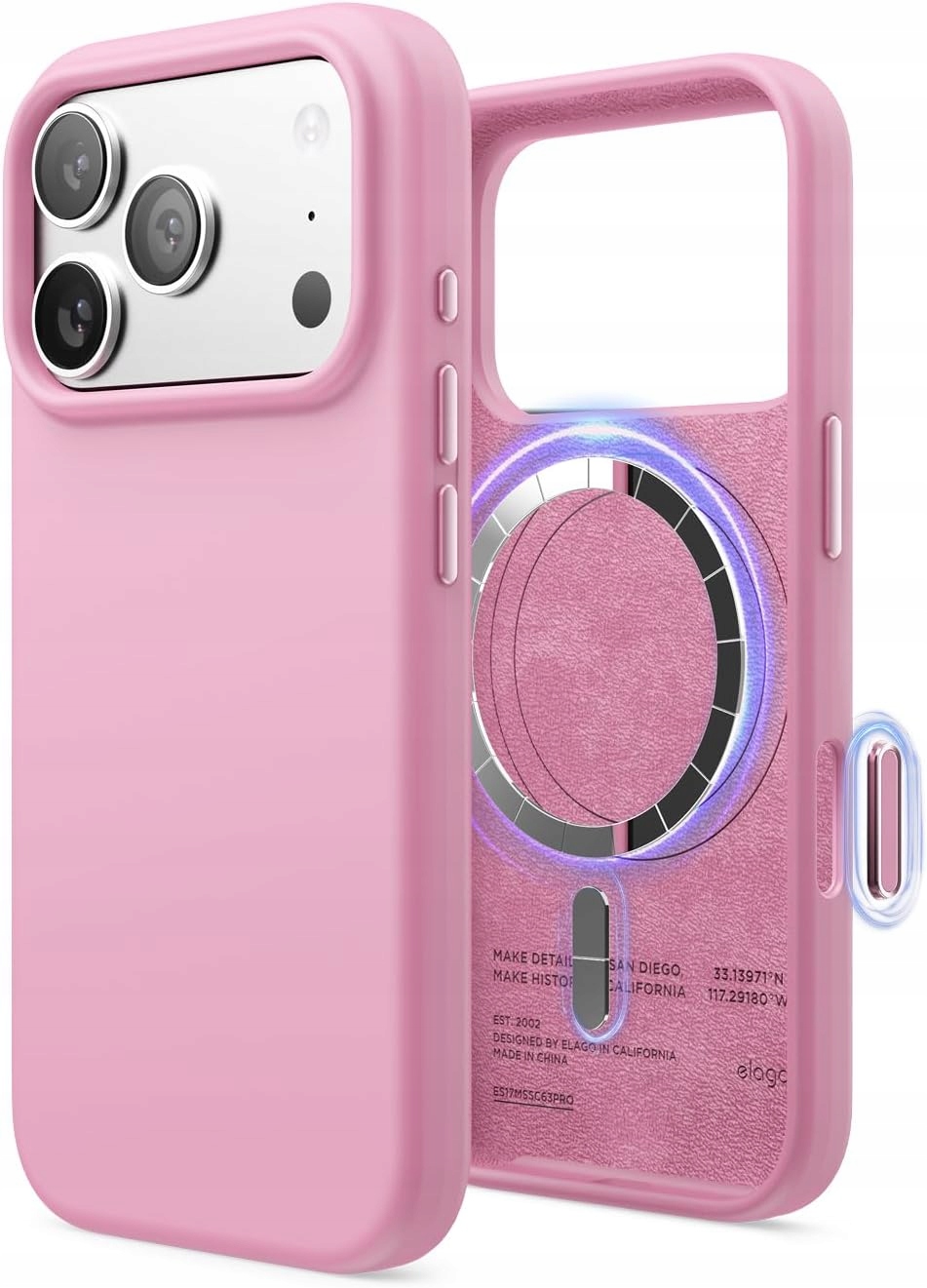 elago Pouzdro iPhone 17 Pro MagSafe silikon odolná ochrana Horký růžový
