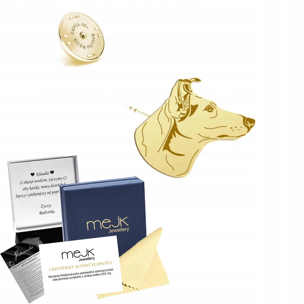 Odznak s krátkosrstým skotským ovčákem 925 Dárek Žena Dedikace