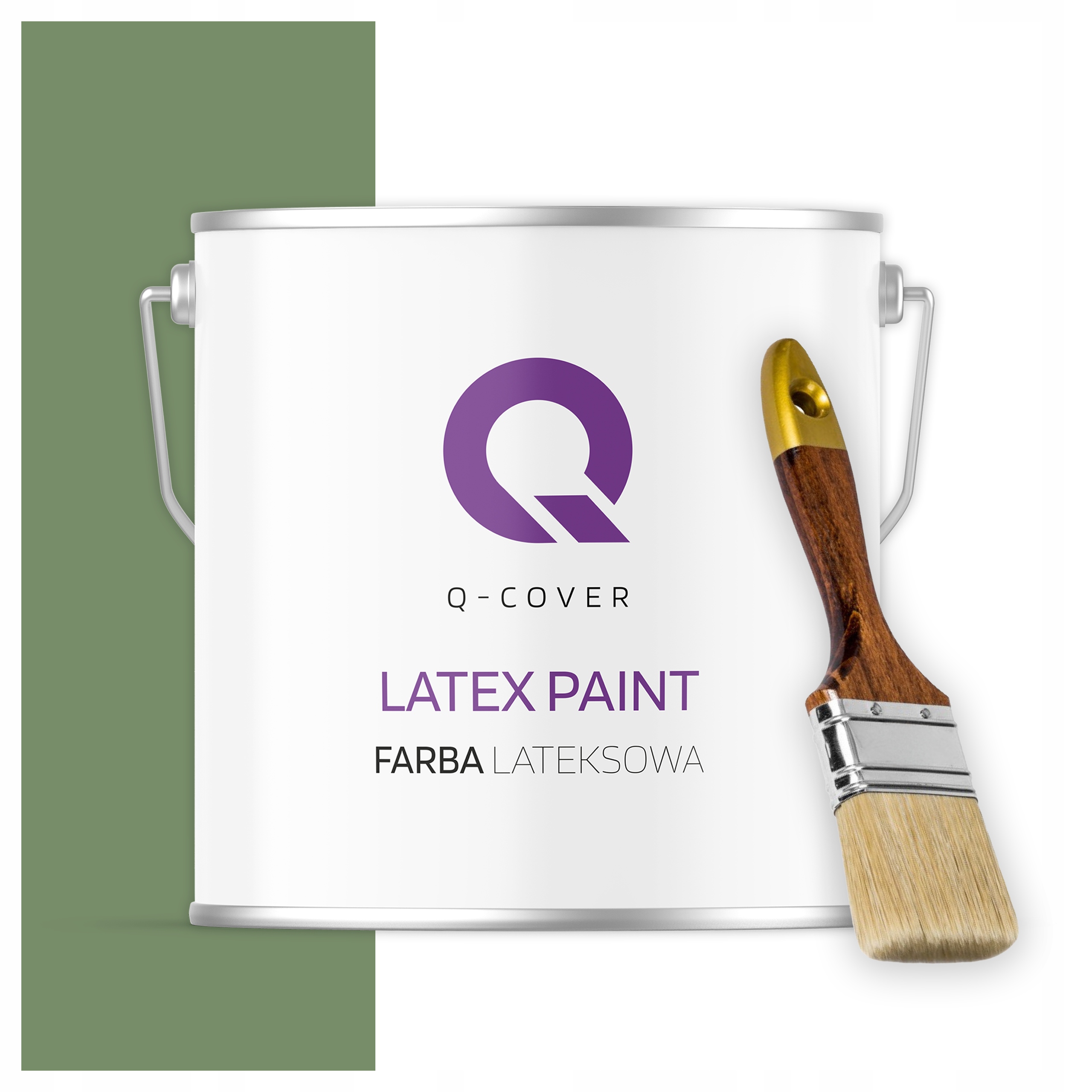 Latexová farba na steny stropov Hlboký mat 5L Zelená Tmavá štetec