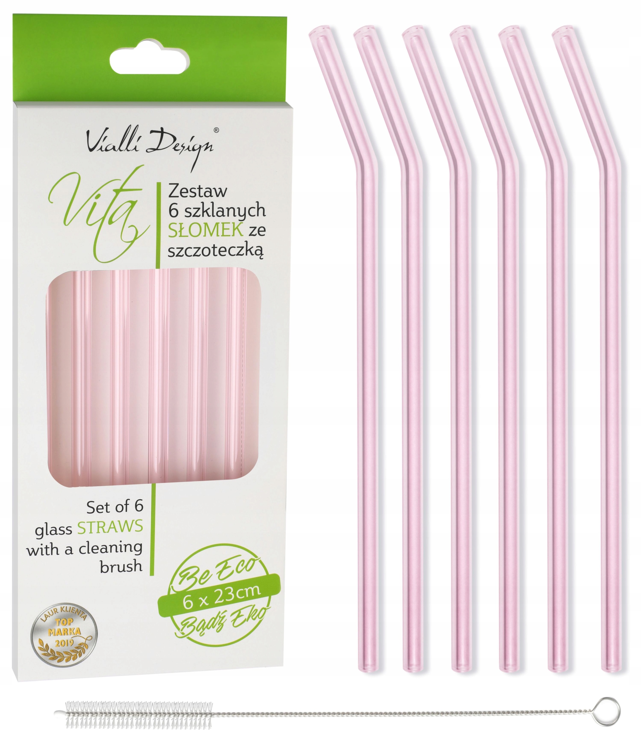 

Wielorazowe Szklane 7 Słomki Rurki Picia Czyścik