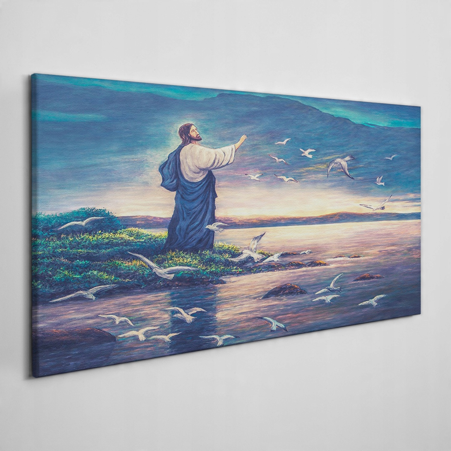 

Obraz na płótnie Religijne ptaki morze 120x60 cm