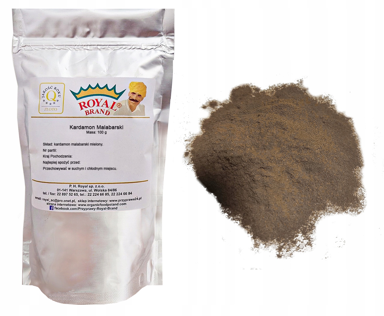 Malabarský kardamom mletý 100 g, mletý pouze ze zrn bez skořápek, Čerstvý