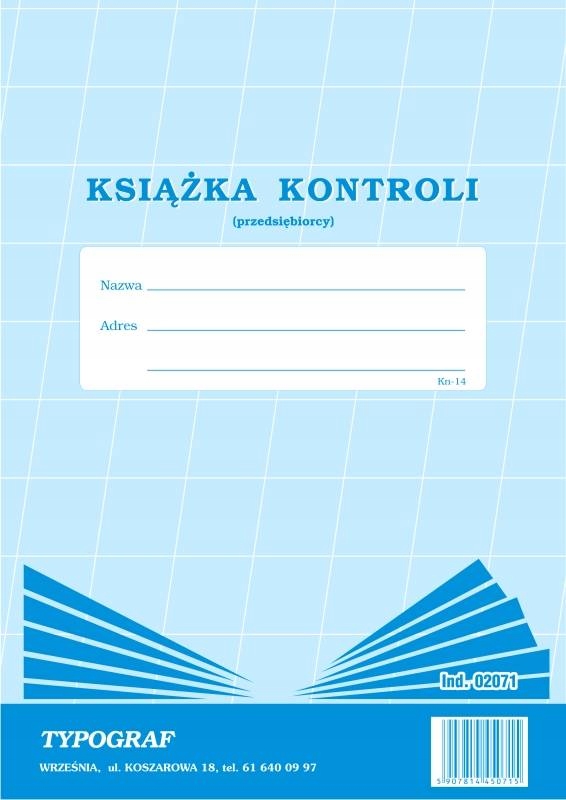 

Książka kontroli przedsiębiorcy Typograf 02071 A4