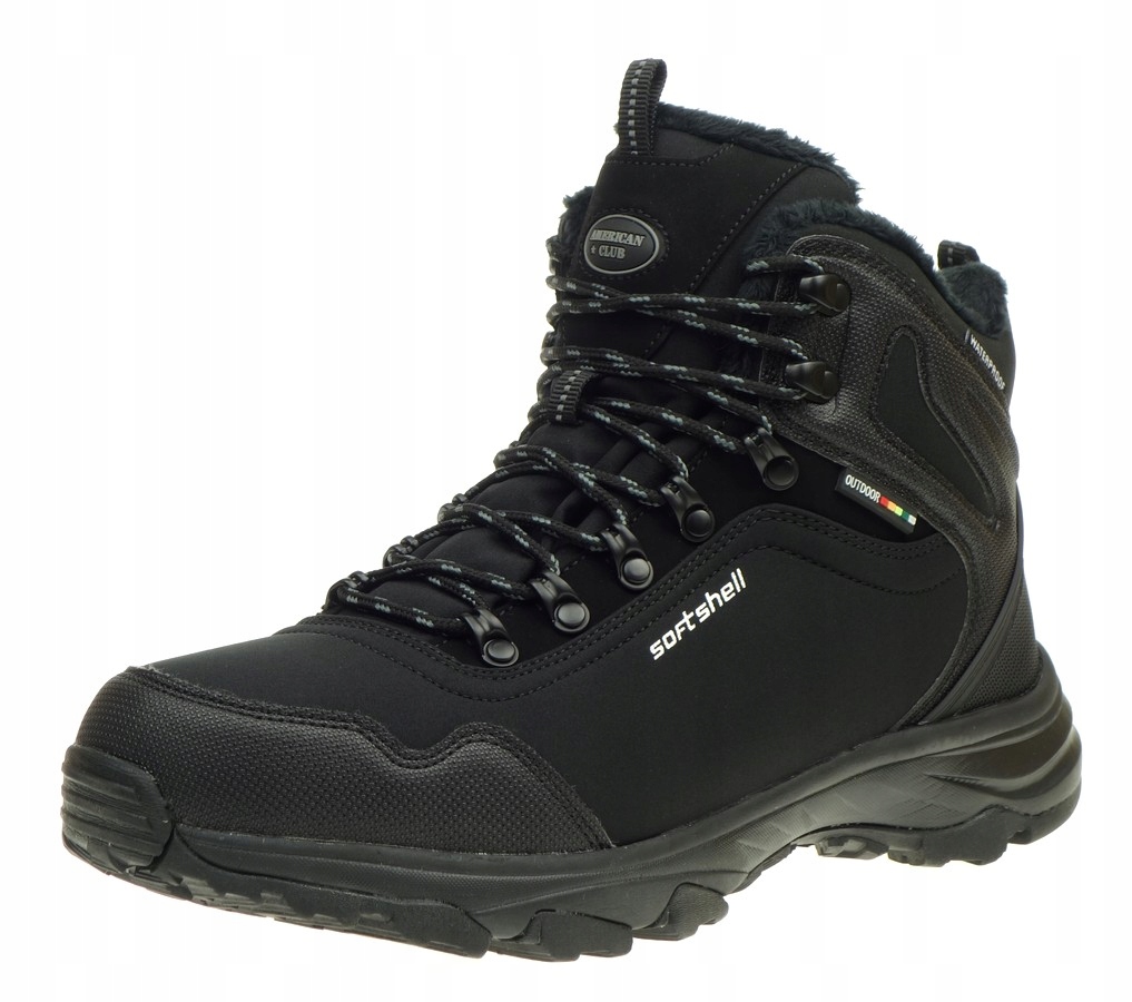 Buty Zimowe Trekkingowe American Club SoftShell Śniegowce Outdoor Black 47