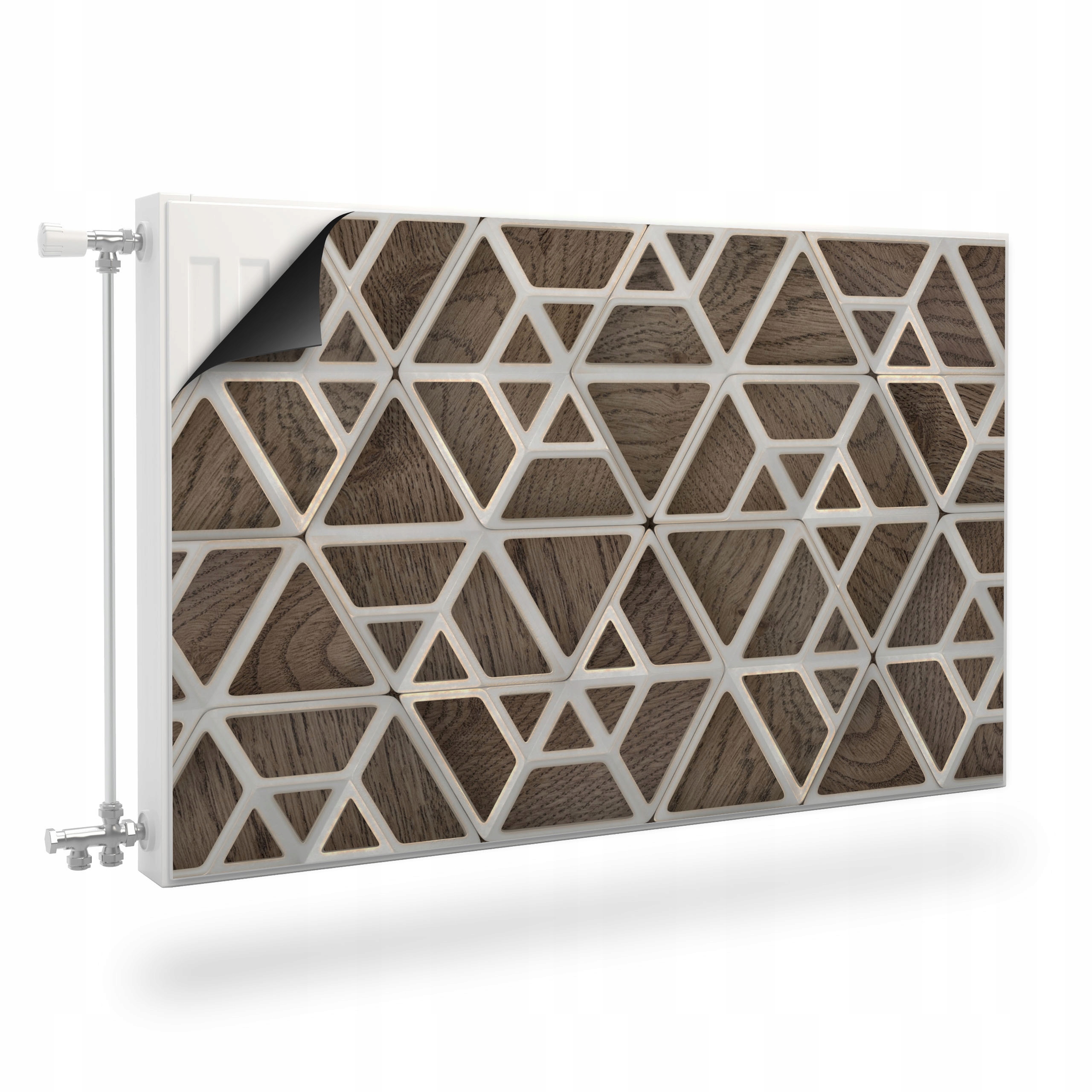 Magnetická Krytka Na Radiátor Abstrakce Dřevo Mozaika Vzor 3D 120x60