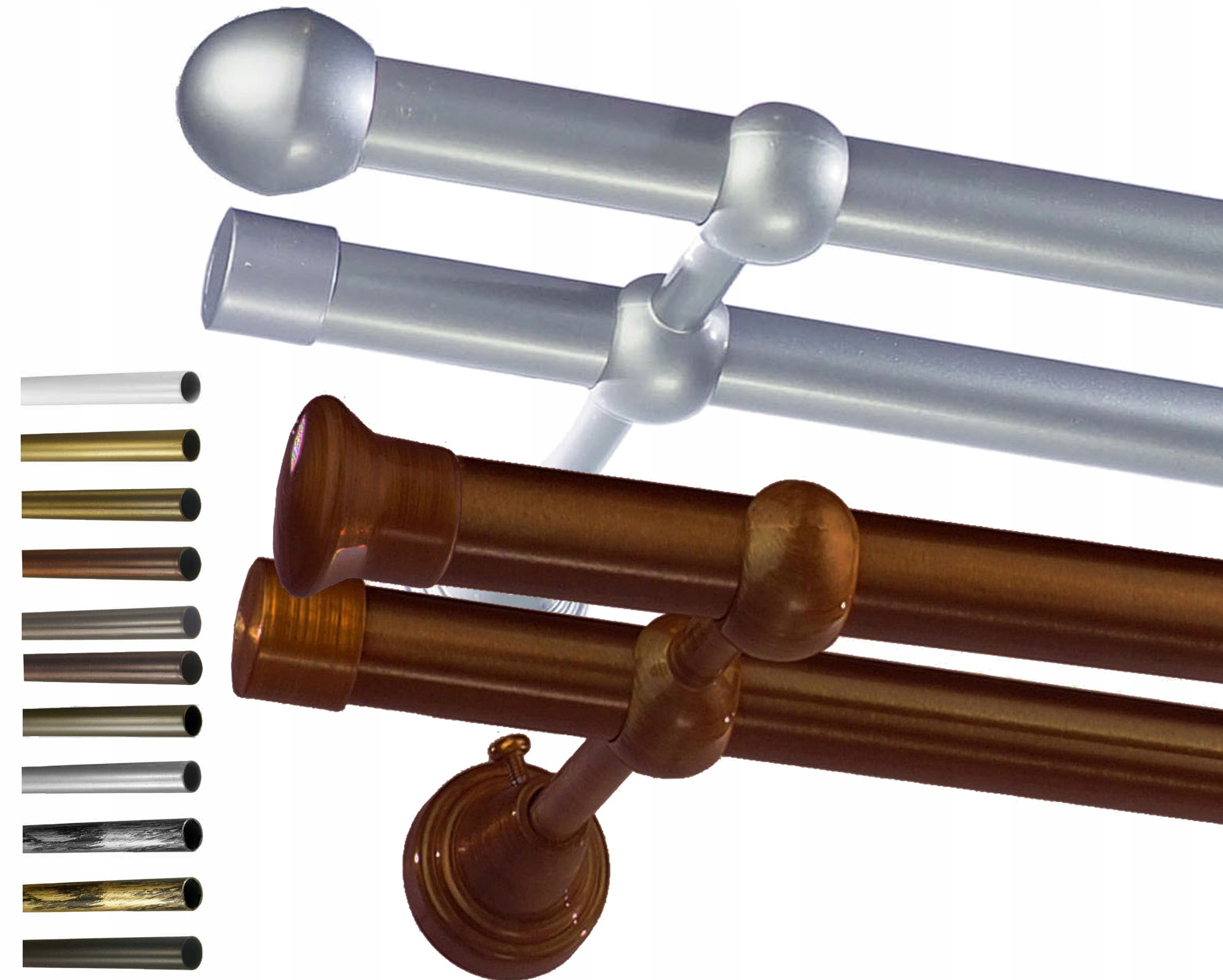 KARNISZ METAL PODWÓJNY 19 / 280 cm BEZ KÓŁEK