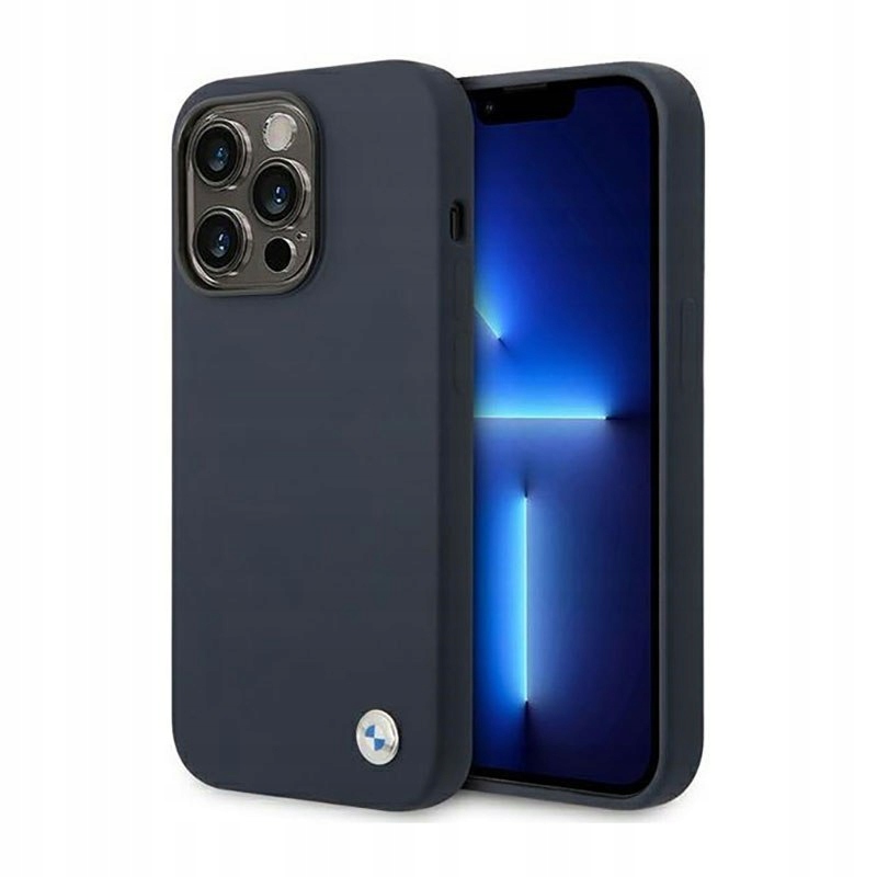 Bmw Liquid Silicone Case Metal Logo MagSafe – Pouzdro pro iPhone 14 Pro Max (granátové)