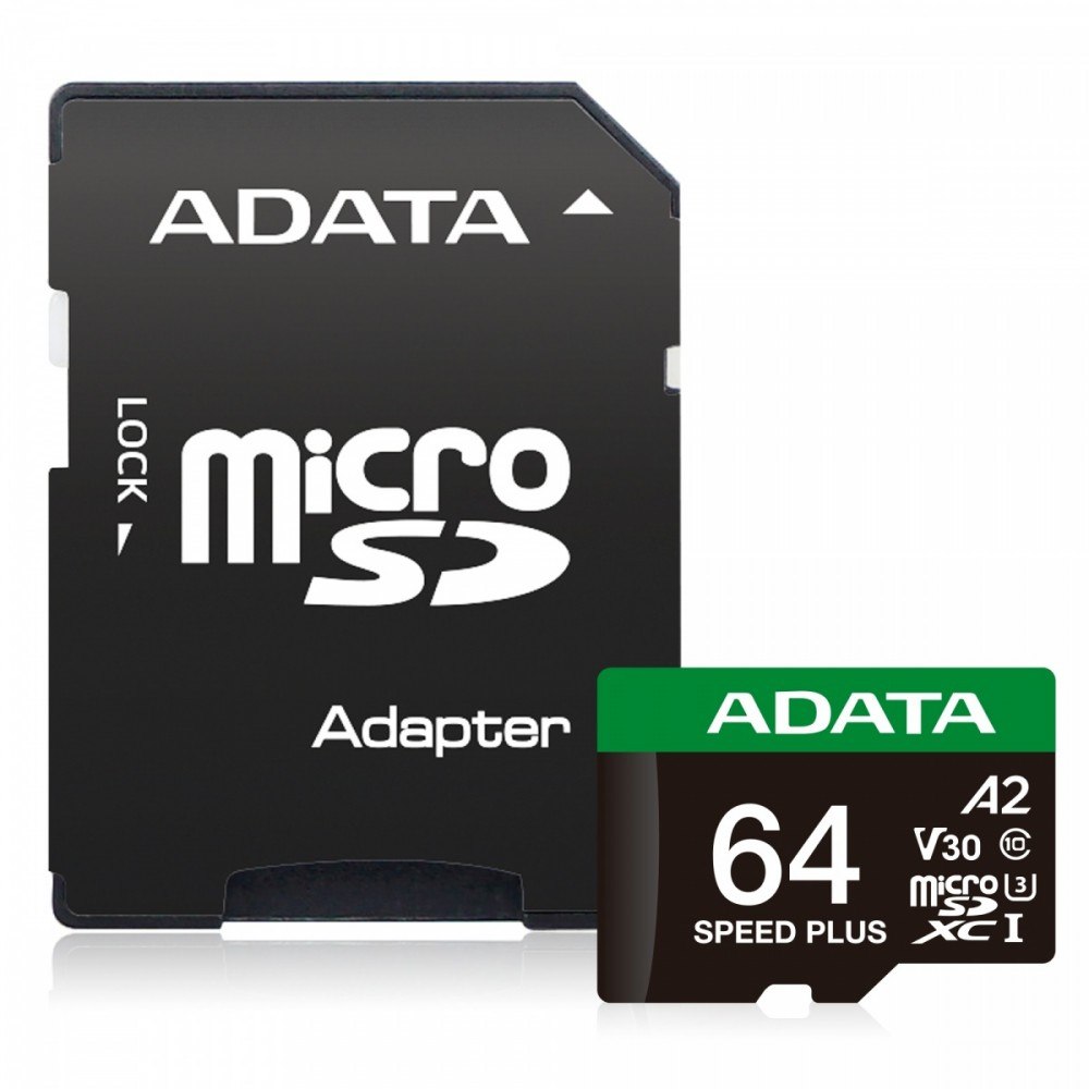 Adata Karta microSD Speed Plus 64GB UHS1 U3 V30 A2 160/140 MB/s