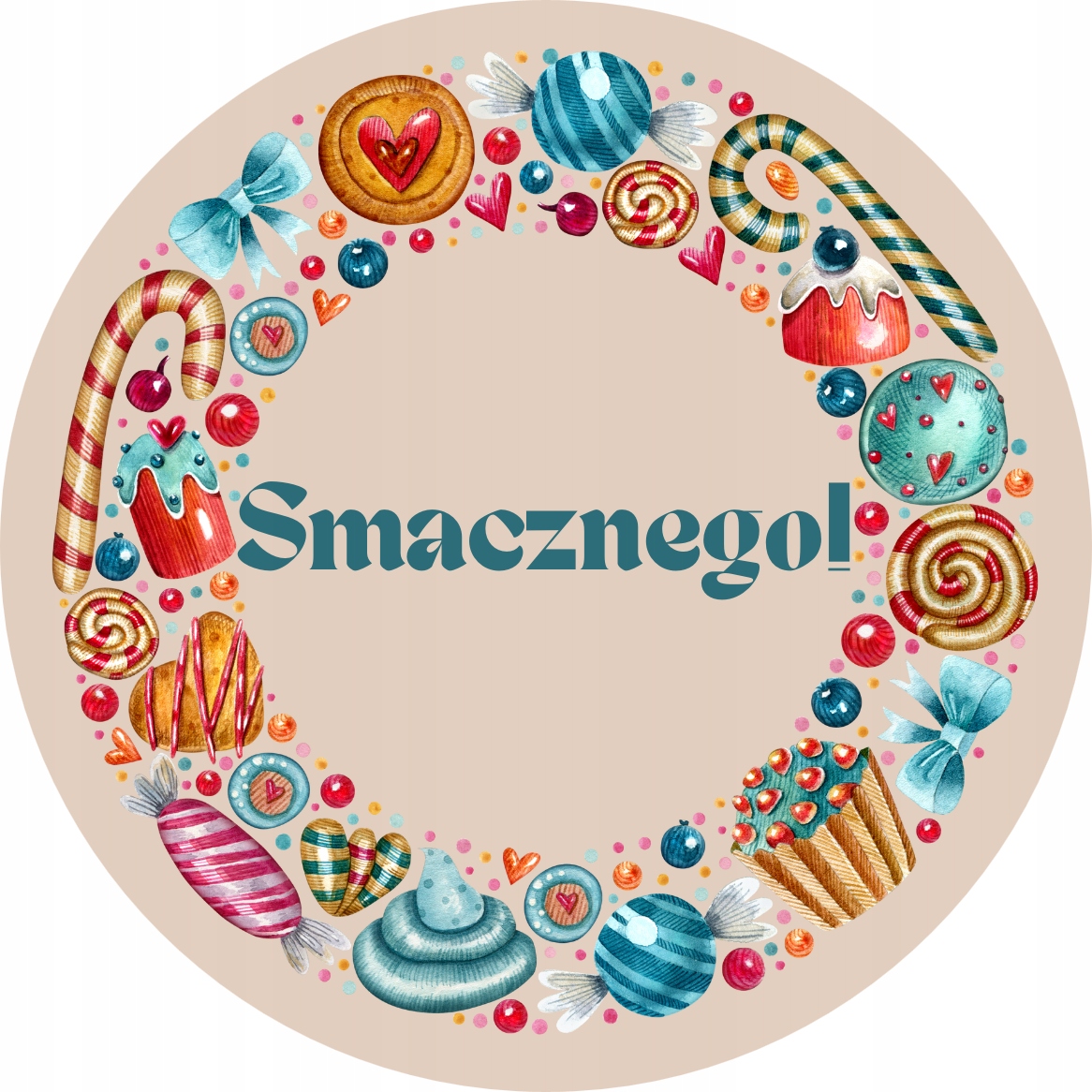 

Naklejki Smacznego cukiernia 5 CM 60 Szt