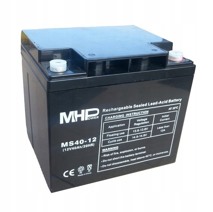 MHPower MS40-12 olověný akumulátor Agm 12V/40Ah, Terminál T1 M6