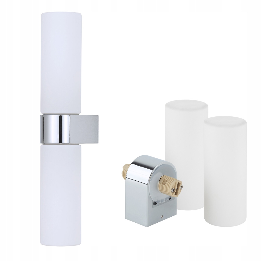 Kinkiet ścienny góra dół Natalie II chrom szklane klosze 10726 Nowodvorski