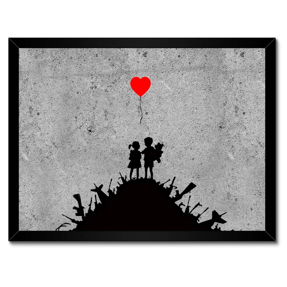 Plakáty v rámu 40x30 Děti na hromadě zbraní