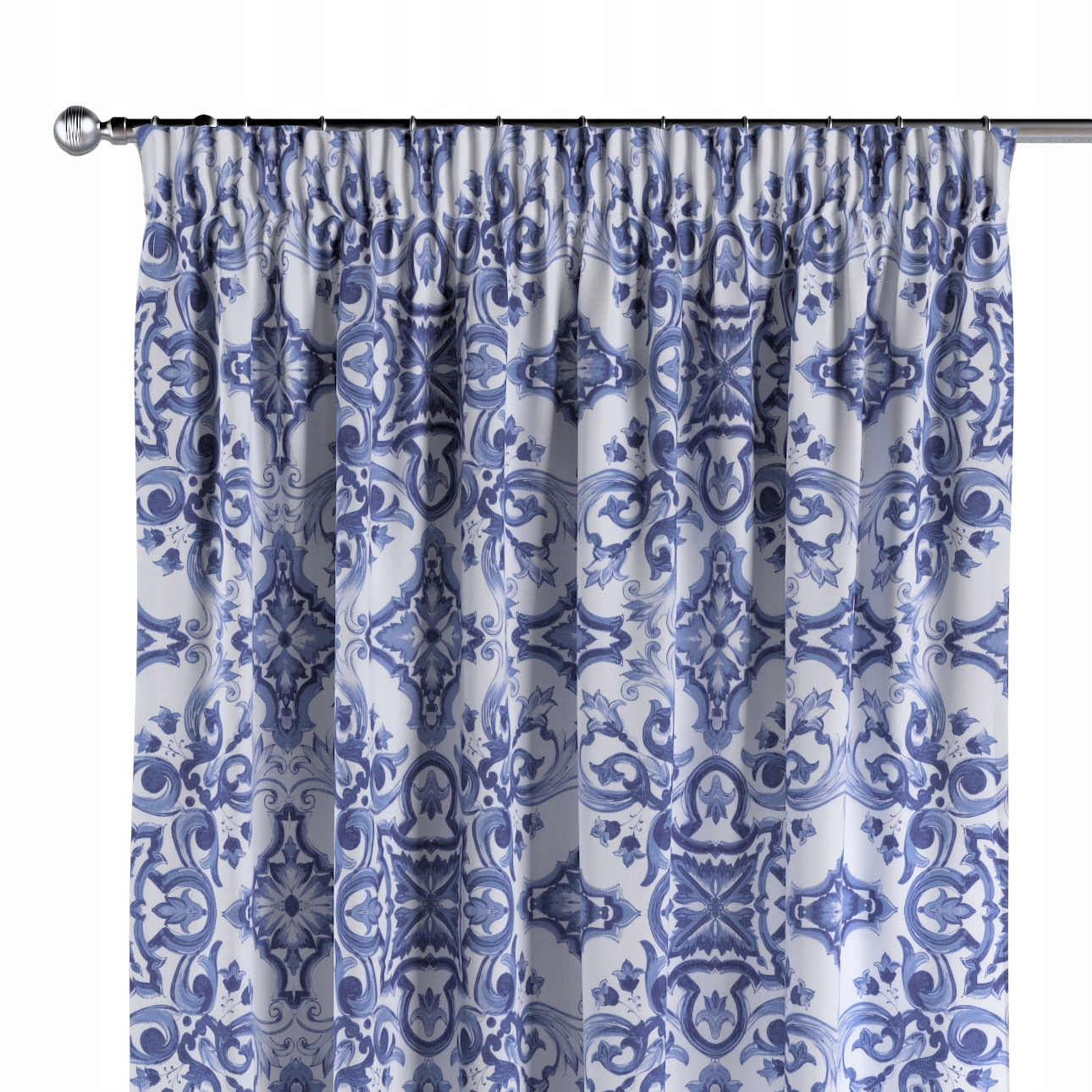 Záves na zvlnenej páske 1 ks 130x245 cm modrý