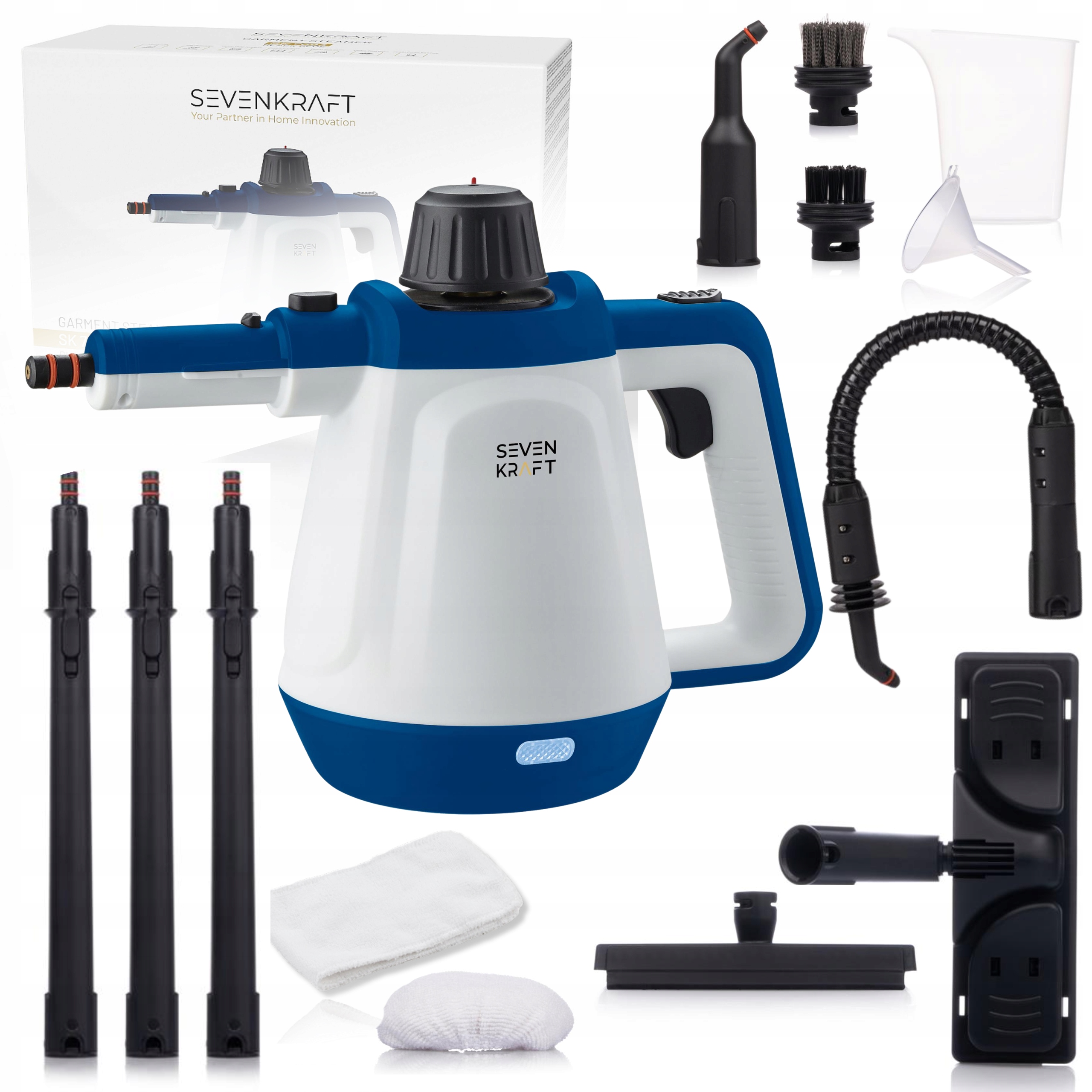 Myjka Parowa Parownica Czyścik Do Okien Mop Parowy 2000W 3,5bar Duży Zestaw