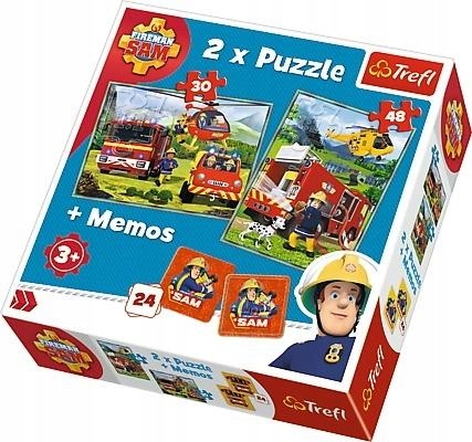 Puzzle 2w1 memos Strażacy w akcji Trefl