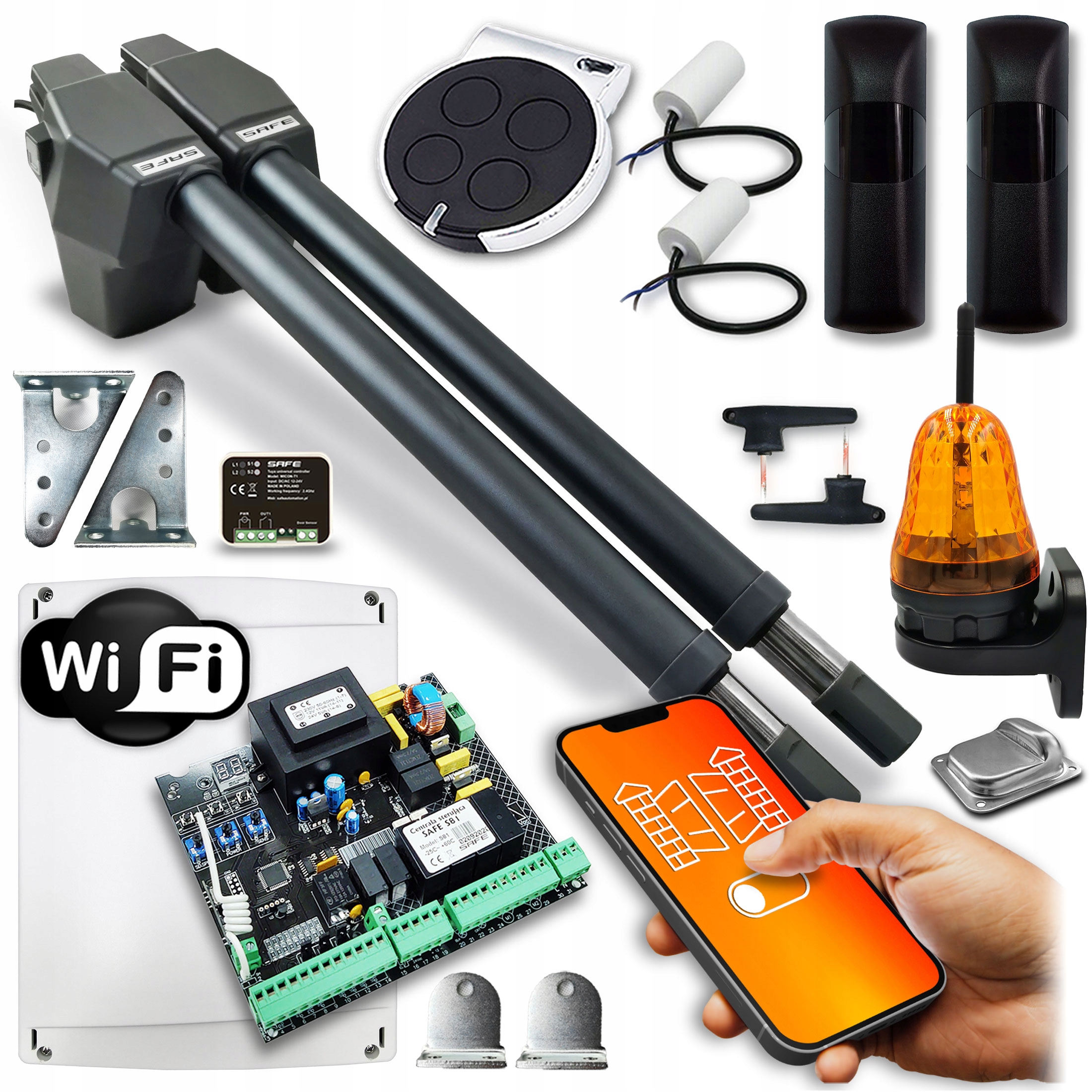 Pohon Pre Dvojkrídlovú bránu 7M Wifi Tuya lampa pilot Automat Brány Safe