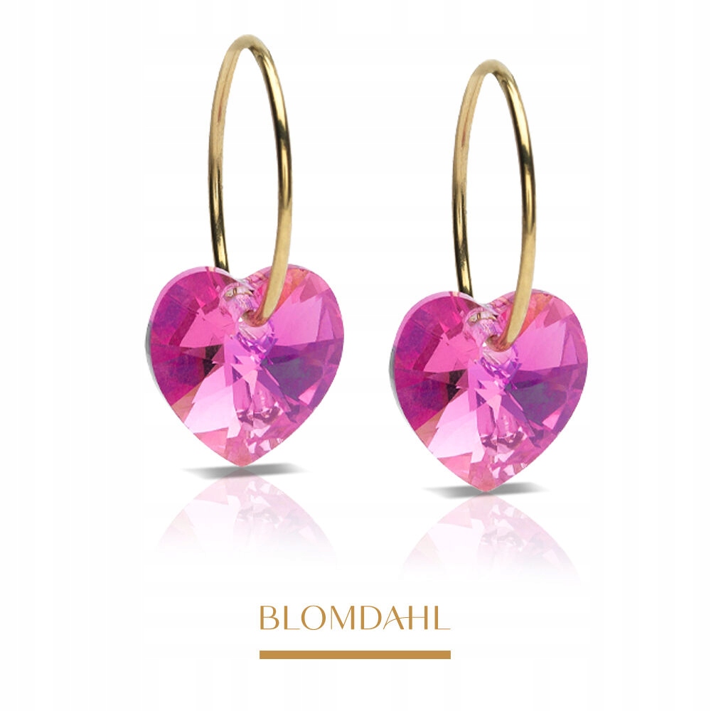 Blomdahl Náušnice Heart Rose 10 mm Ring 14 mm