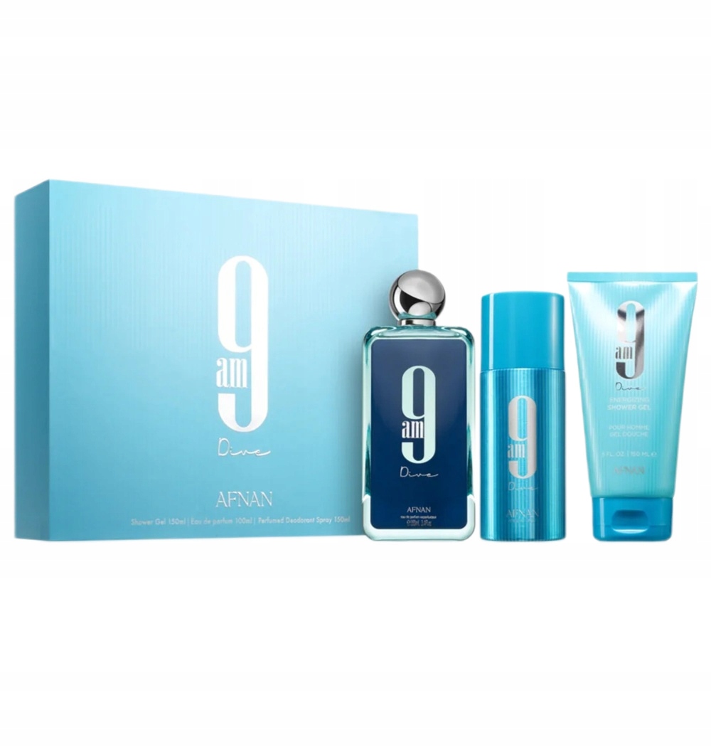 Afnan 9 Am Dive Edp 100 ml Sprej Gel 150 Ml Deodorant 150 Ml Sprej