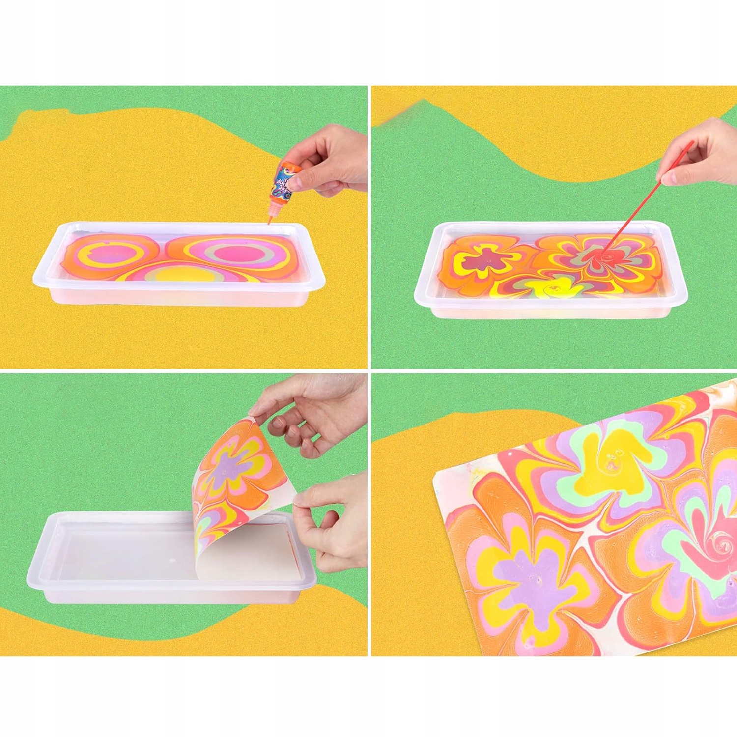 ZESTAW FARBA MARMURKOWA ARTYSTYCZNY RĘKODZIEŁA 12 KOLORÓW DO MALOWANIA WODĄ Rodzaj akwarelowe