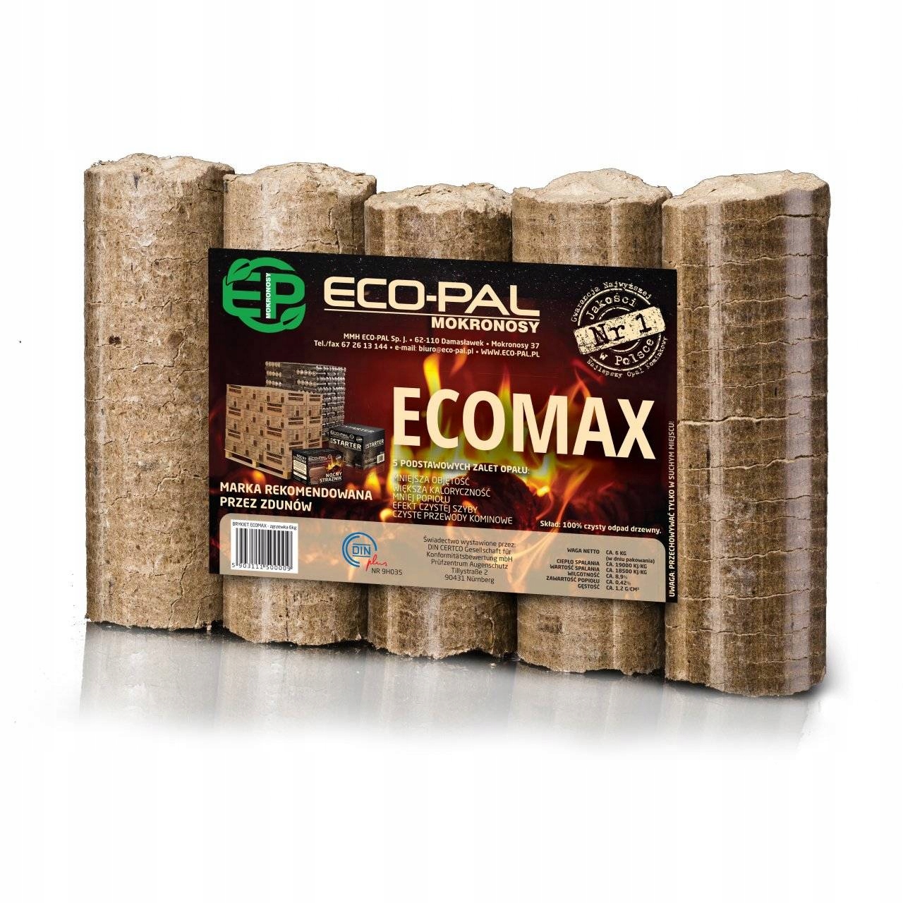 

Ecopal brykiet dębowy Ecomax 6 kg premium
