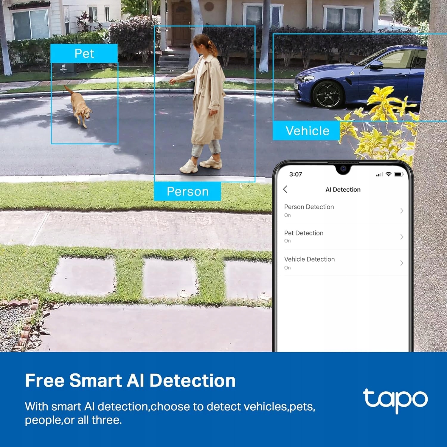 TP-LINK Kamera Tapo C120 Wewnętrzna Zewnętrzna 2K IP66 Alexa Google 512GB — miniatura 5