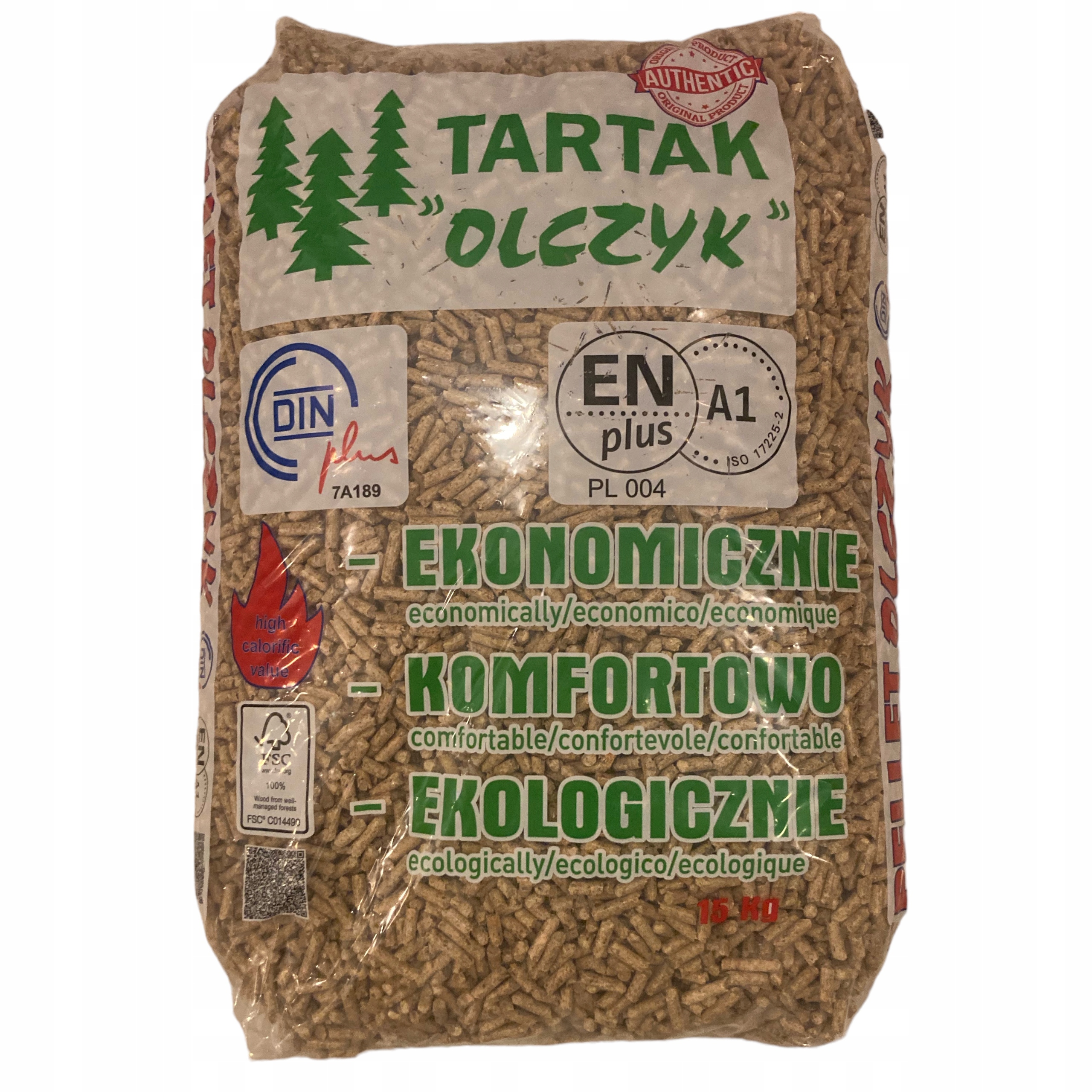 PELLET DRZEWNY PELET DREWNIANY OLCZYK Opał zimowy A1 - Paleta 1050 KG Marka Olczyk