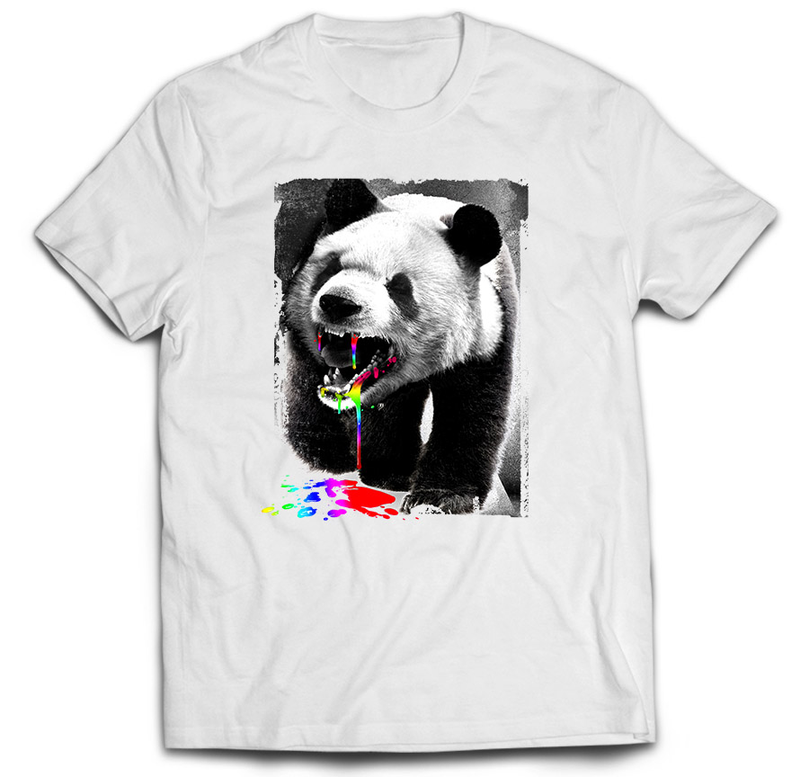 

Tshirt Panda Niedźwiedź farba grafika abstrakcja M