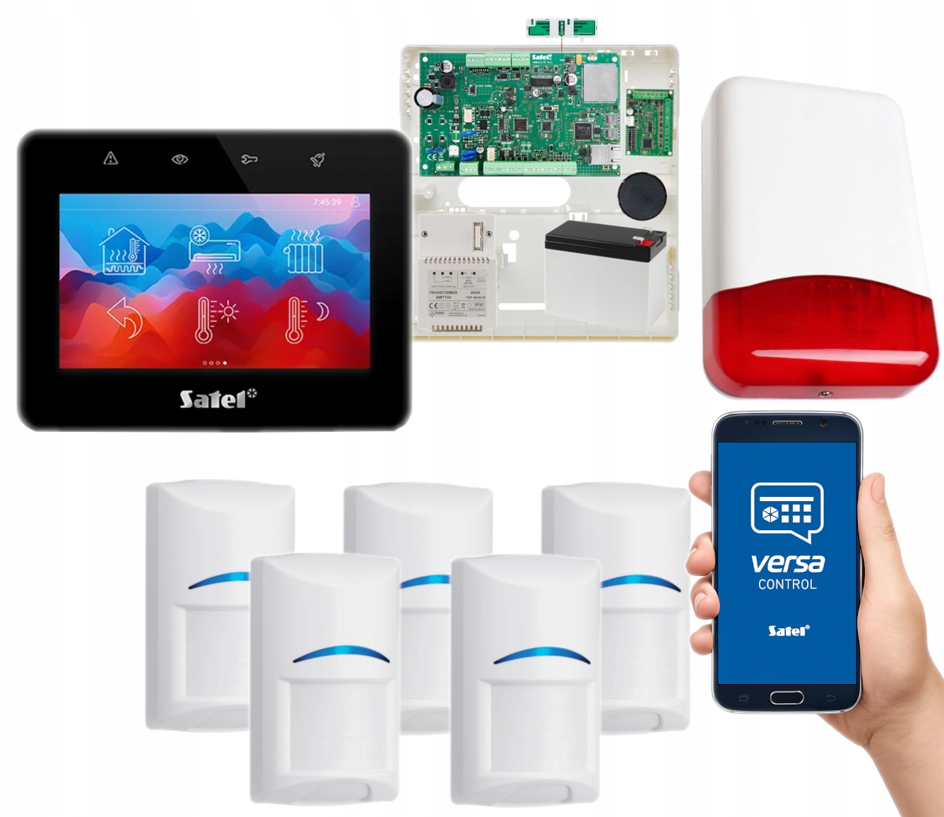 System Alarmowy Satel Versa Plus Lte Gsm Sms Dotyk 5 Czujek Bosch Aplikacja