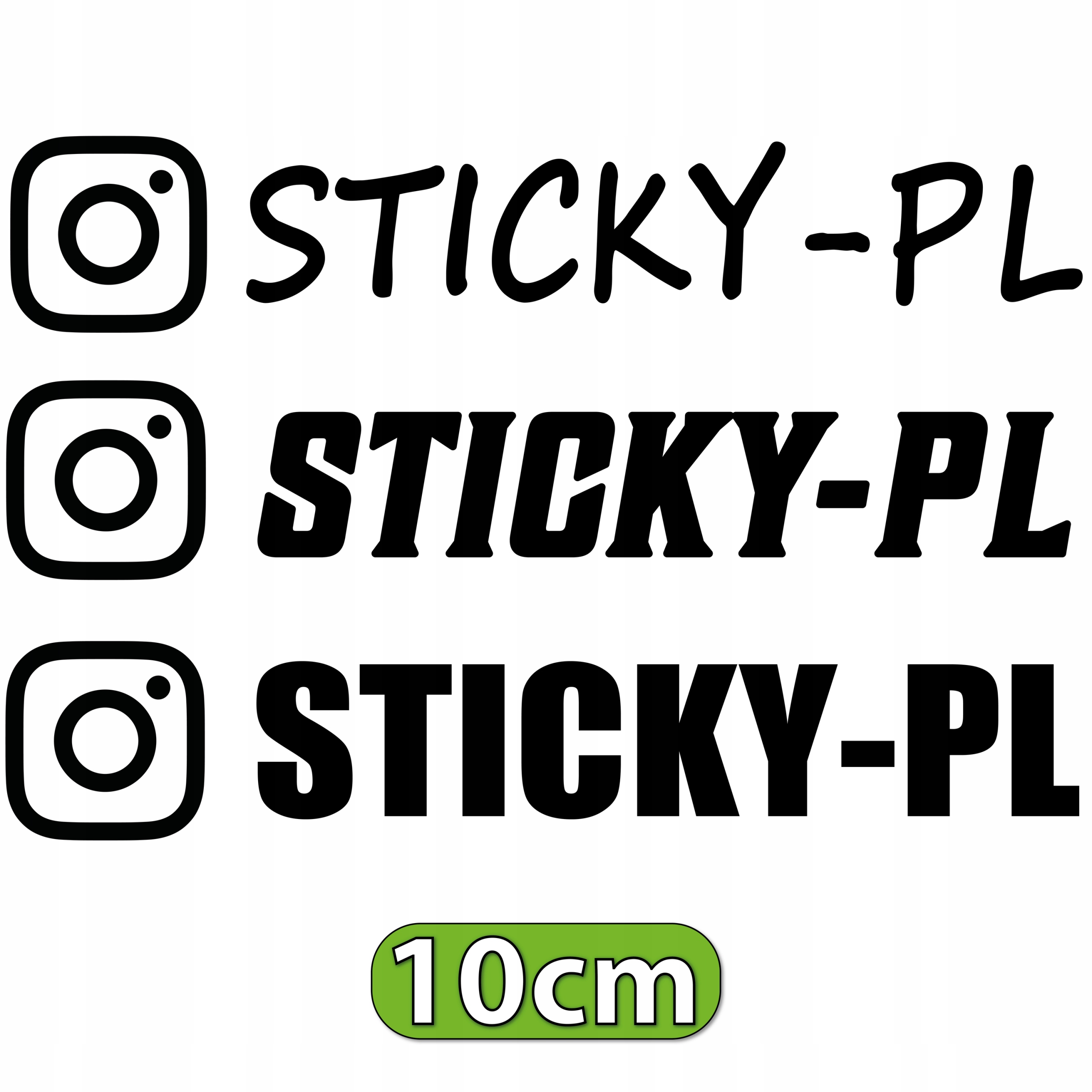 

Naklejki Nick Instagram na samochód auto 10 cm