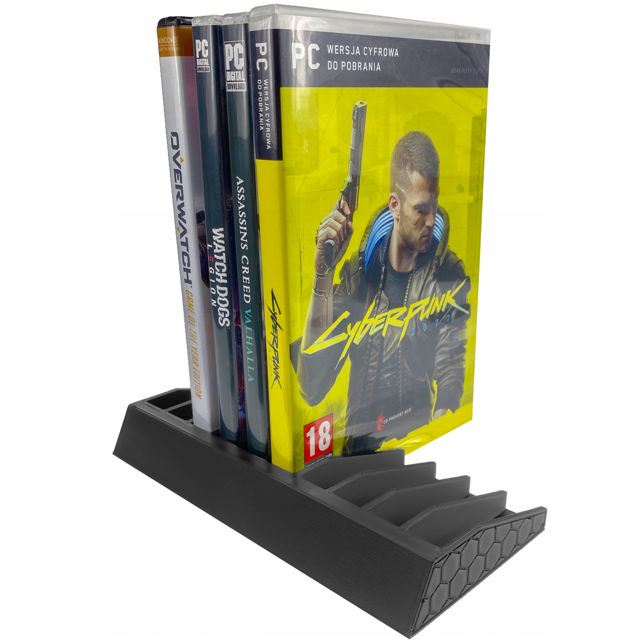PODSTAWKA POD 10 GIER PUDEŁKA PLAYSTATION XBOX PC NINTENDO SWITCH CZARNY