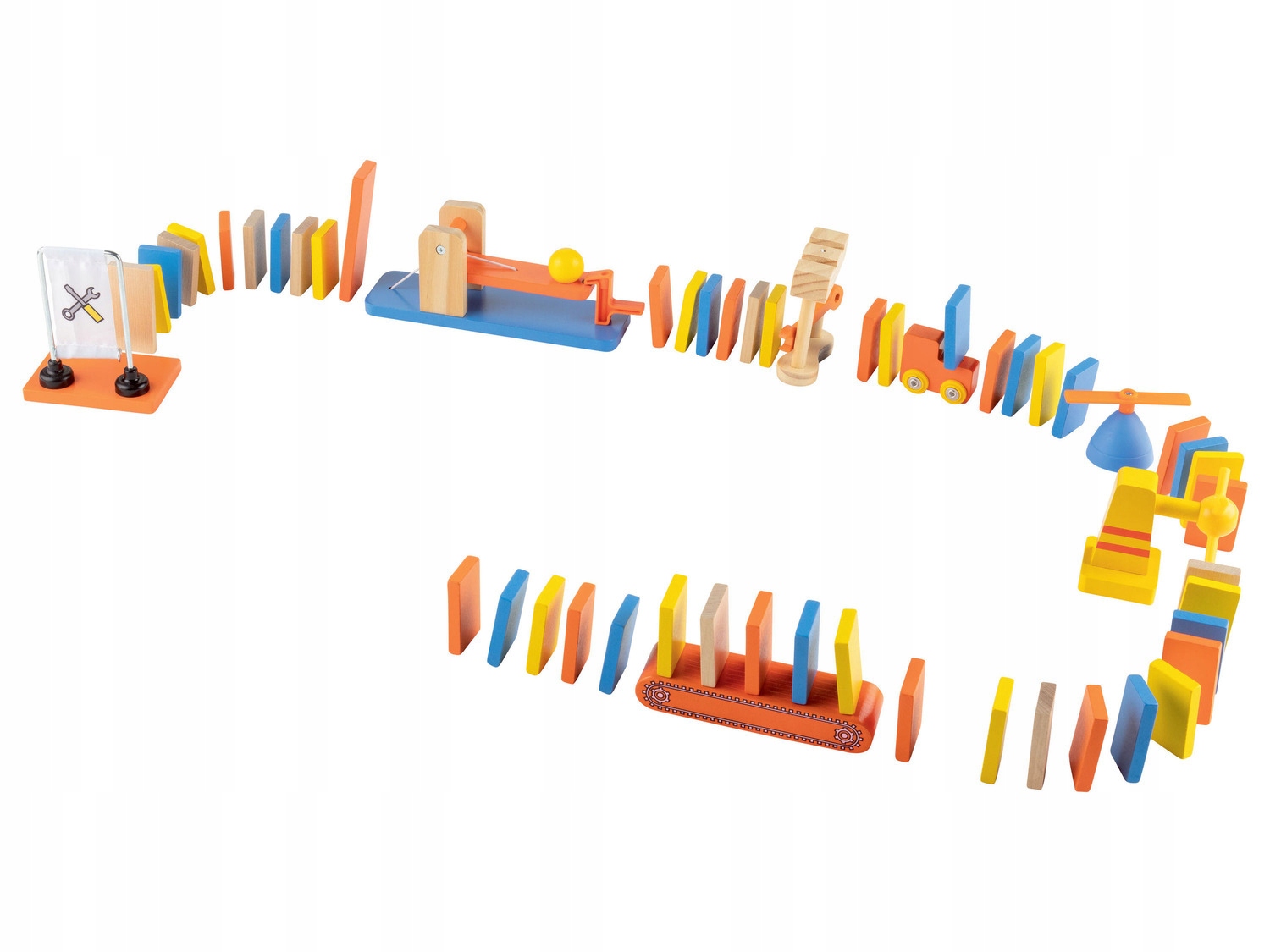 ZESTAW DREWNIANE DOMINO Z PRZESZKODAMI SUPER ZABAWA