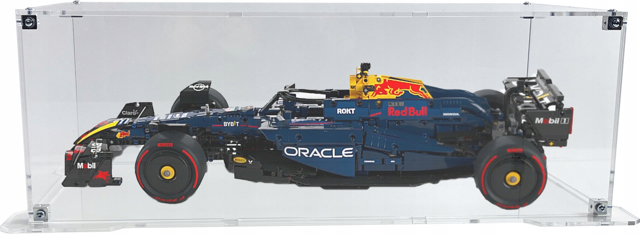 Vitrína s podstavcem Drewlandia pro stavebnici Lego 42206 Technic Formule F1 Oracle