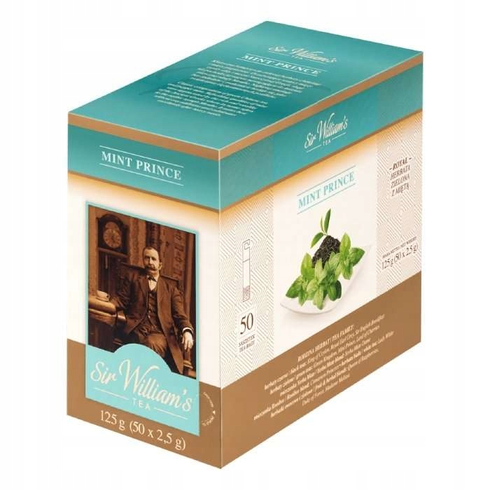 Herbata zielona Sir William's Mint Prince 50x2,5g