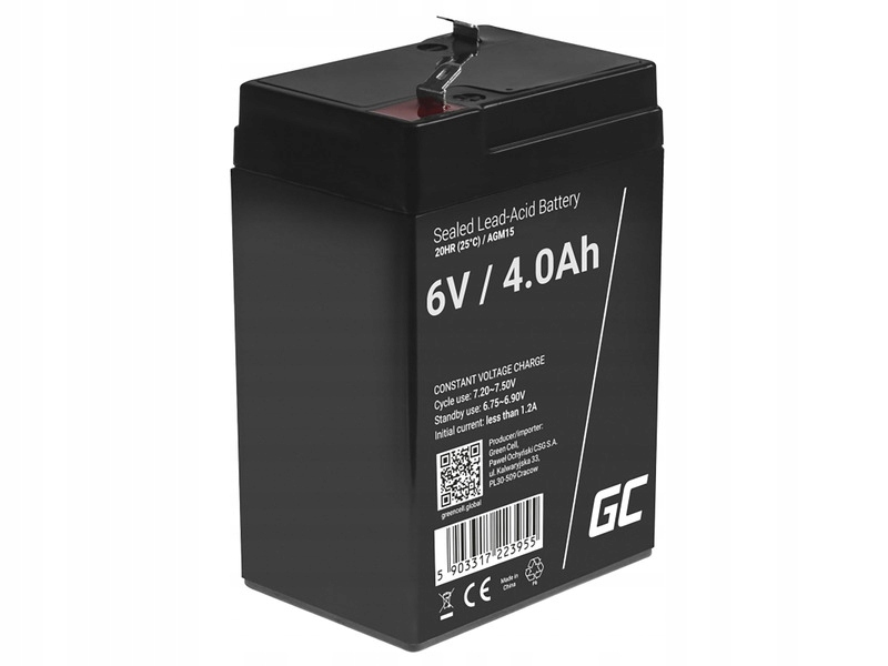 Akumulator GREEN CELL AGM15 4Ah 6V