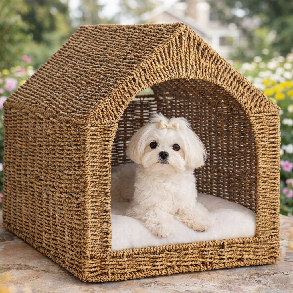 Domek dla psa i kota Budka legowisko z daszkiem 56 × 44 × 53 cm poduszka