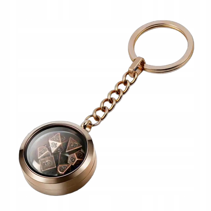 MALUTKI ZESTAW 7 METALOWYCH KOŚCI HOBBITON + MIEDZIANY BRELOCZEK