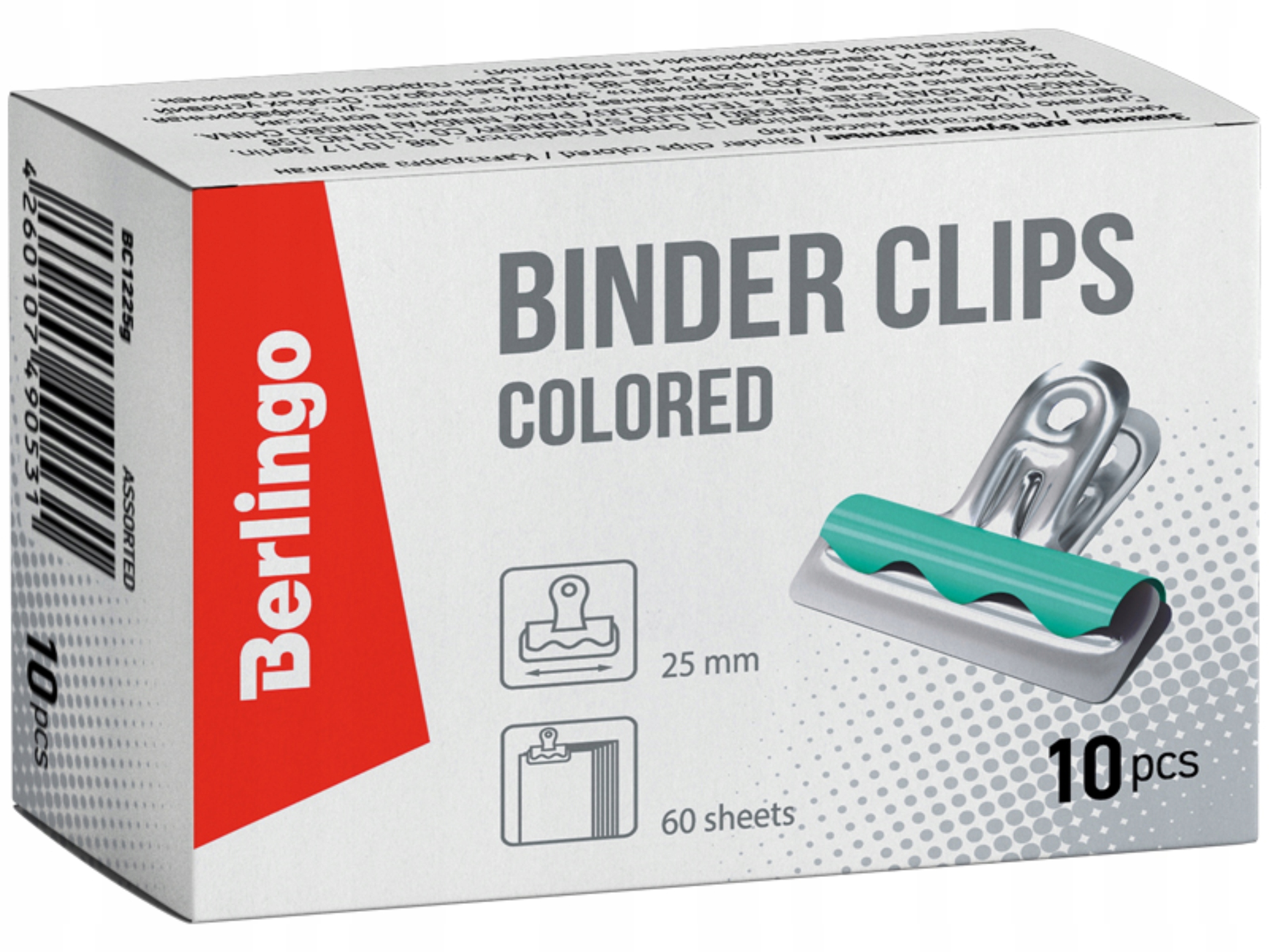 

Klipy biurowe 25mm Berlingo Buldog 10 sztuk kolor