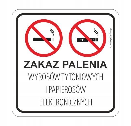 NAKLEJKA INFORMACYJNA ZAKAZ PALENIA KWARDAT