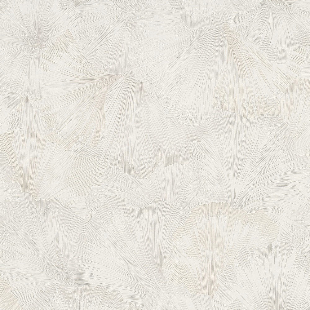 TAPETA KWIATY LIŚCIE ECRU WINYLOWA NA FLIZELINIE